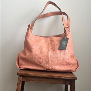 Vince Camuto Pink Hobo Shoulder Bag with Pebbled Texture